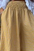 Arbi Gingham Palazzo Pant Mustard